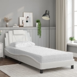 Letto con Materasso Bianco 80x200 cm in Similpelle