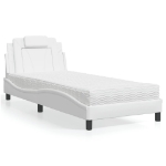 Letto con Materasso Bianco 90x190 cm in Similpelle