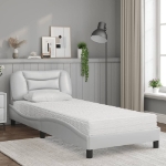 Letto con Materasso Bianco 90x200 cm in Similpelle