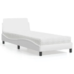 Letto con Materasso Bianco 90x200 cm in Similpelle