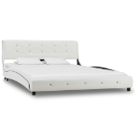 Letto con Materasso Bianco in Similpelle 140x200 cm