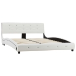 Letto con Materasso Bianco in Similpelle 140x200 cm