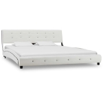 Letto con Materasso Bianco in Similpelle 160x200 cm