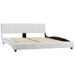 Letto con Materasso Bianco in Similpelle 160x200 cm