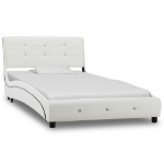 Letto con Materasso Bianco in Similpelle 90x200 cm