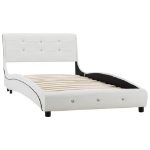 Letto con Materasso Bianco in Similpelle 90x200 cm