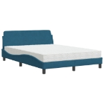 Letto con Materasso Blu 120x200 cm in Velluto