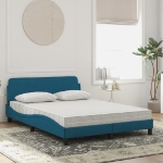 Letto con Materasso Blu 120x200 cm in Velluto