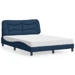 Letto con Materasso Blu 140x190 cm in Tessuto