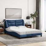 Letto con Materasso Blu 140x190 cm in Tessuto