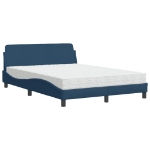 Letto con Materasso Blu 140x190 cm in Tessuto