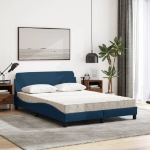 Letto con Materasso Blu 140x200 cm in Tessuto