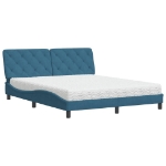 Letto con Materasso Blu 160x200 cm in Velluto