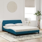 Letto con Materasso Blu 160x200 cm in Velluto