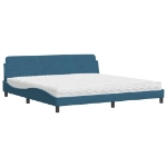 Letto con Materasso Blu 200x200 cm Velluto