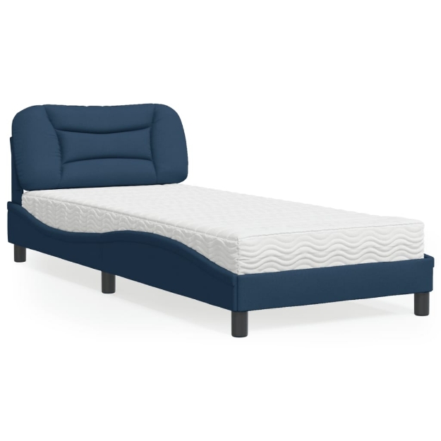 Letto con Materasso Blu 80x200 cm in Tessuto