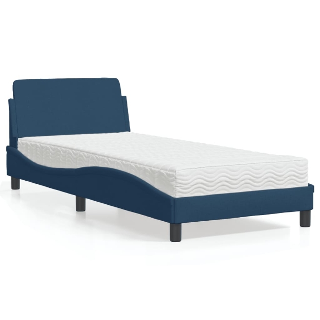 Letto con Materasso Blu 80x200 cm in Tessuto