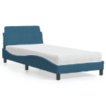 Letto con Materasso Blu 80x200 cm in Velluto