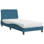 Letto con Materasso Blu 90x190 cm in Velluto