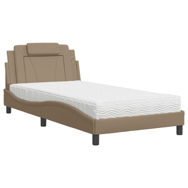 Letto con Materasso Cappuccino 100x200cm Similpelle