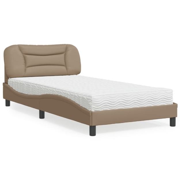 Letto con Materasso Cappuccino 100x200cm Similpelle