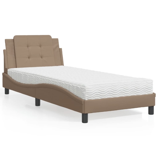 Letto con Materasso Cappuccino 100x200cm Similpelle