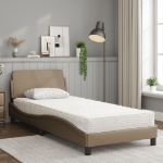 Letto con Materasso Cappuccino 80x200 cm Similpelle