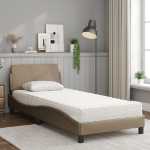 Letto con Materasso Cappuccino 90x200 cm in Similpelle