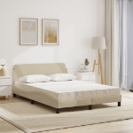 Letto con Materasso Crema 120x200 cm in Tessuto