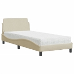 Letto con Materasso Crema 90x190 cm in Tessuto