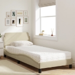 Letto con Materasso Crema 90x200 cm in Tessuto