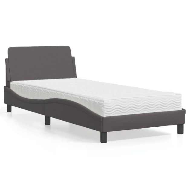 Letto con Materasso Grgio 80x200 cm in Similpelle