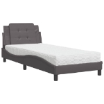 Letto con Materasso Grgio 90x200 cm in Similpelle