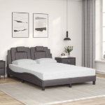 Letto con Materasso Grigio 120x200 cm in Similpelle