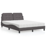 Letto con Materasso Grigio 120x200 cm in Similpelle