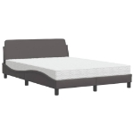 Letto con Materasso Grigio 140x190 cm in Similpelle