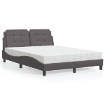 Letto con Materasso Grigio 140x200 cm in Similpelle