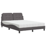 Letto con Materasso Grigio 140x200 cm in Similpelle