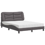 Letto con Materasso Grigio 140x200 cm in Similpelle