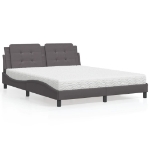 Letto con Materasso Grigio 160x200 cm in Similpelle