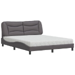 Letto con Materasso Grigio 160x200 cm in Similpelle