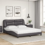 Letto con Materasso Grigio 160x200 cm in Similpelle