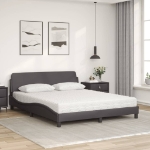 Letto con Materasso Grigio 160x200 cm in Similpelle