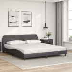 Letto con Materasso Grigio 180x200 cm in Similpelle