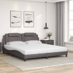 Letto con Materasso Grigio 180x200 cm in Similpelle