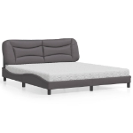 Letto con Materasso Grigio 180x200 cm in Similpelle