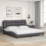 Letto con Materasso Grigio 180x200 cm in Similpelle