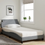 Letto con Materasso Grigio Chiaro 100x200 cm in Tessuto