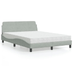 Letto con Materasso Grigio Chiaro 120x200 cm in Velluto