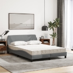 Letto con Materasso Grigio Chiaro 120x200cm Tessuto